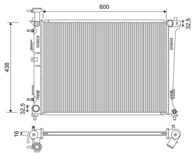 Radiator, engine cooling VALEO 701197