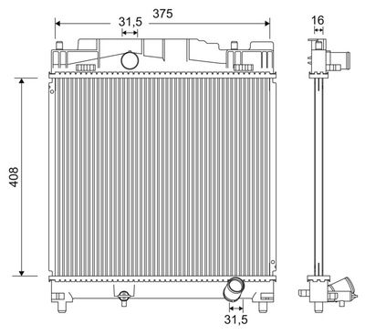 Radiator, engine cooling VALEO 701199