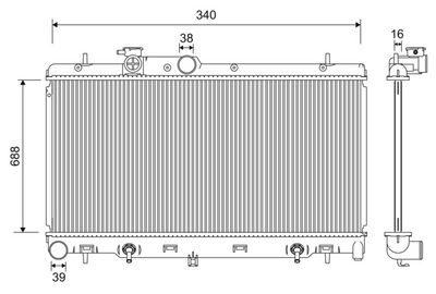 Radiator, engine cooling VALEO 701204