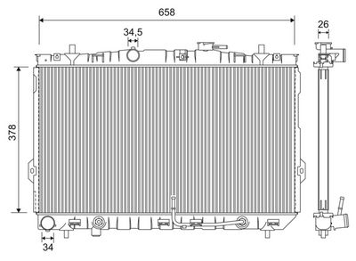 Radiator, engine cooling VALEO 701206