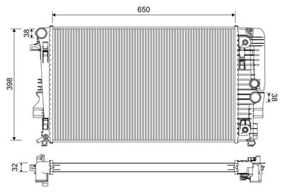 Radiator, engine cooling VALEO 701222