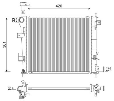 Radiator, engine cooling VALEO 701223