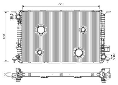 Radiator, engine cooling VALEO 701224