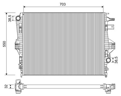Radiator, engine cooling VALEO 701225