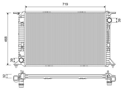 Radiator, engine cooling VALEO 701227