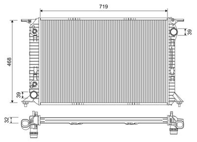 Radiator, engine cooling VALEO 701228