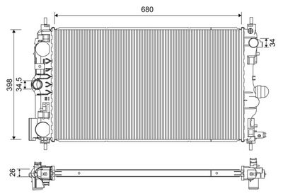Radiator, engine cooling VALEO 701229