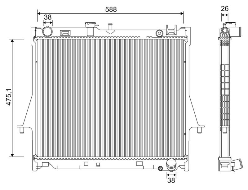 VALEO 701231 Radiator, engine cooling