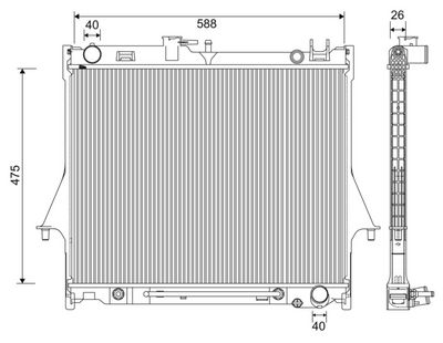 Radiator, engine cooling VALEO 701234