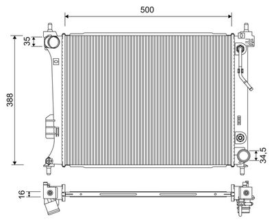 Radiator, engine cooling VALEO 701254