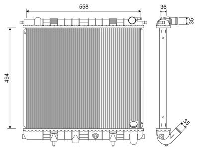 Radiator, engine cooling VALEO 701261