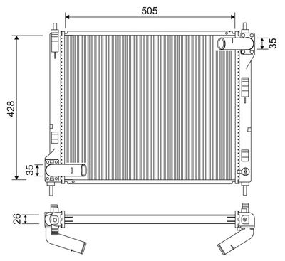 Radiator, engine cooling VALEO 701264