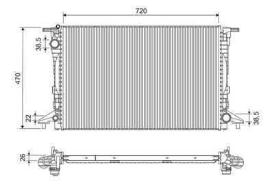 Radiator, engine cooling VALEO 701293
