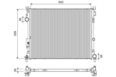 Radiator, engine cooling VALEO 701307