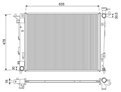 Radiator, engine cooling VALEO 701326
