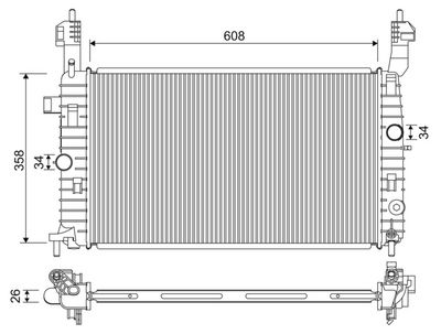 Radiator, engine cooling VALEO 701332