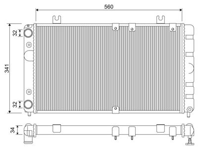 Radiator, engine cooling VALEO 701334