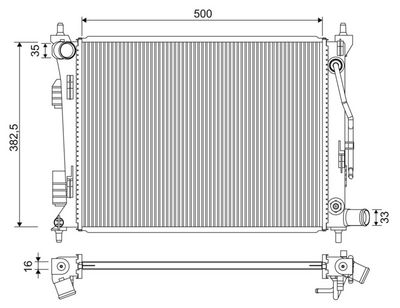 Radiator, engine cooling VALEO 701342