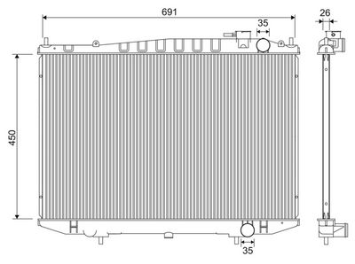 Radiator, engine cooling VALEO 701344