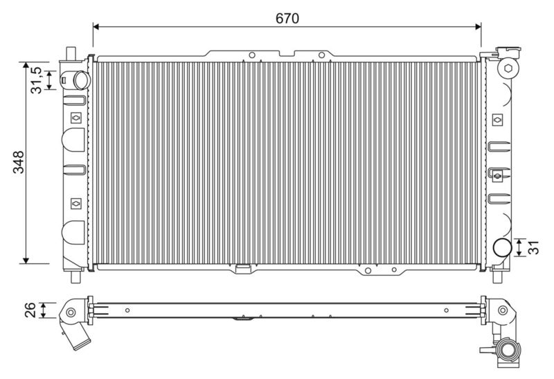 VALEO 701350 Radiator, engine cooling