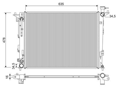 Radiator, engine cooling VALEO 701354