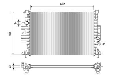 Radiator, engine cooling VALEO 701364