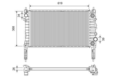 Radiator, engine cooling VALEO 701378