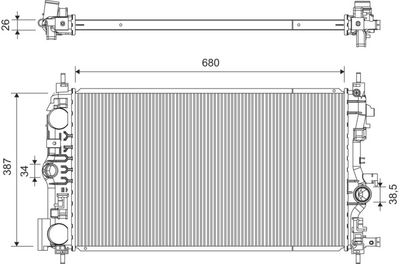 Radiator, engine cooling VALEO 701385