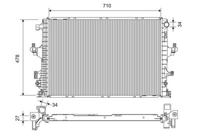 Radiator, engine cooling VALEO 701390