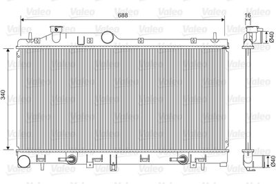 Radiator, engine cooling VALEO 701554