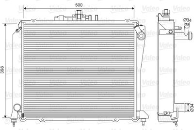 Radiator, engine cooling VALEO 701584