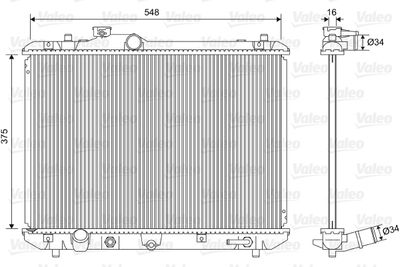 Radiator, engine cooling VALEO 701587