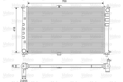 Radiator, engine cooling VALEO 701602