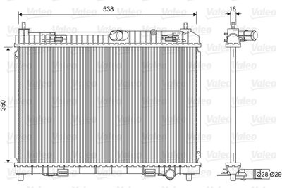 Radiator, engine cooling VALEO 701603