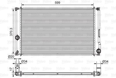 Radiator, engine cooling VALEO 701657