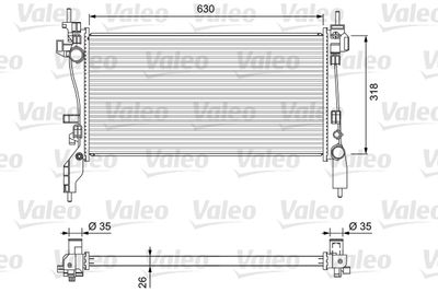 Radiator, engine cooling VALEO 701718