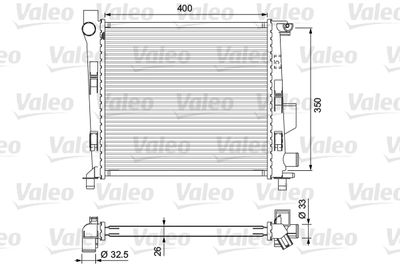 Radiator, engine cooling VALEO 701724