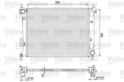Radiator, engine cooling VALEO 701729