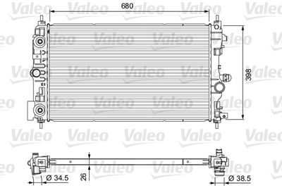 Radiator, engine cooling VALEO 701733