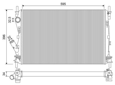 Radiator, engine cooling VALEO 701950