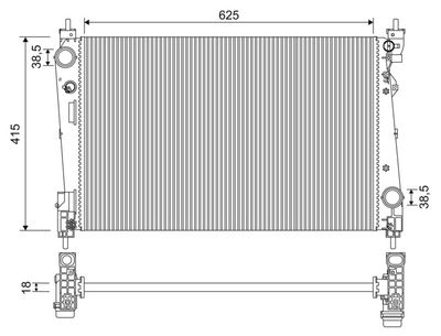 Radiator, engine cooling VALEO 701956