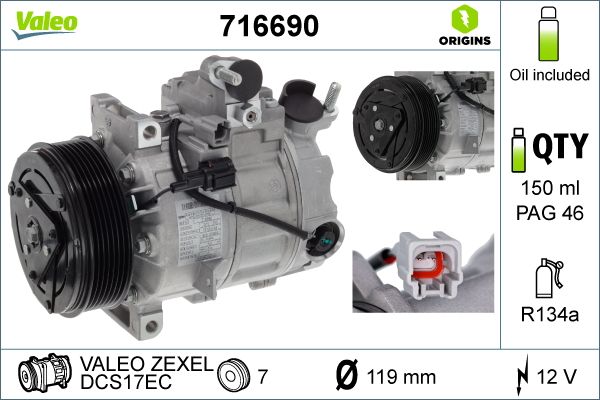 VALEO 716690 Compressor, air conditioning