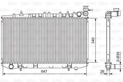 Radiator, engine cooling VALEO 731090