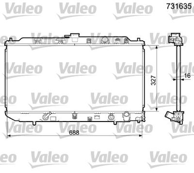 Radiator, engine cooling VALEO 731635