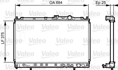 Radiator, engine cooling VALEO 731649