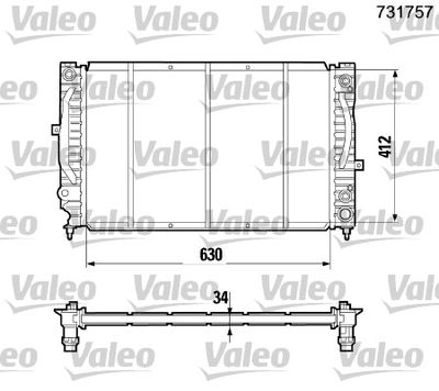 Radiator, engine cooling VALEO 731757