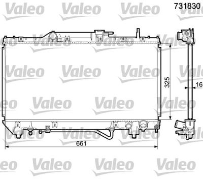 Radiator, engine cooling VALEO 731830
