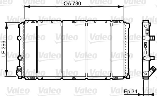 VALEO 732050 Radiator, engine cooling