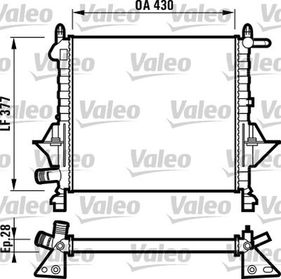 Radiator, engine cooling VALEO 732051