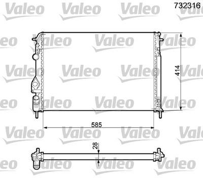 Radiator, engine cooling VALEO 732316